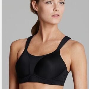Brooks Moving Comfort Sports Bra Sz 38C Luna High Impact Wire Free Black NEW